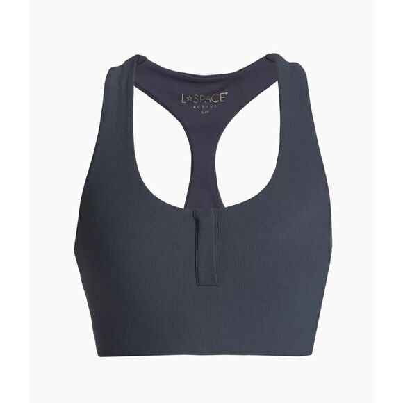 L*Space Active Underdog Henley Ribbed Sports Bra - Picture 1 of 6